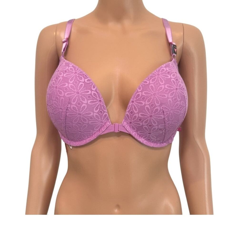 Victoria's Secret 34DD push up underwire strappy front close bra BC 3191